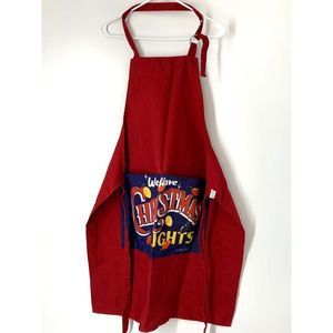 Tweel Home Furnishings Vintage Christmas Apron Pockets 5660 Red We have Lights